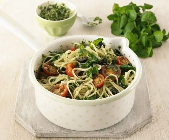 Watercress Pesto Linguine Recipe